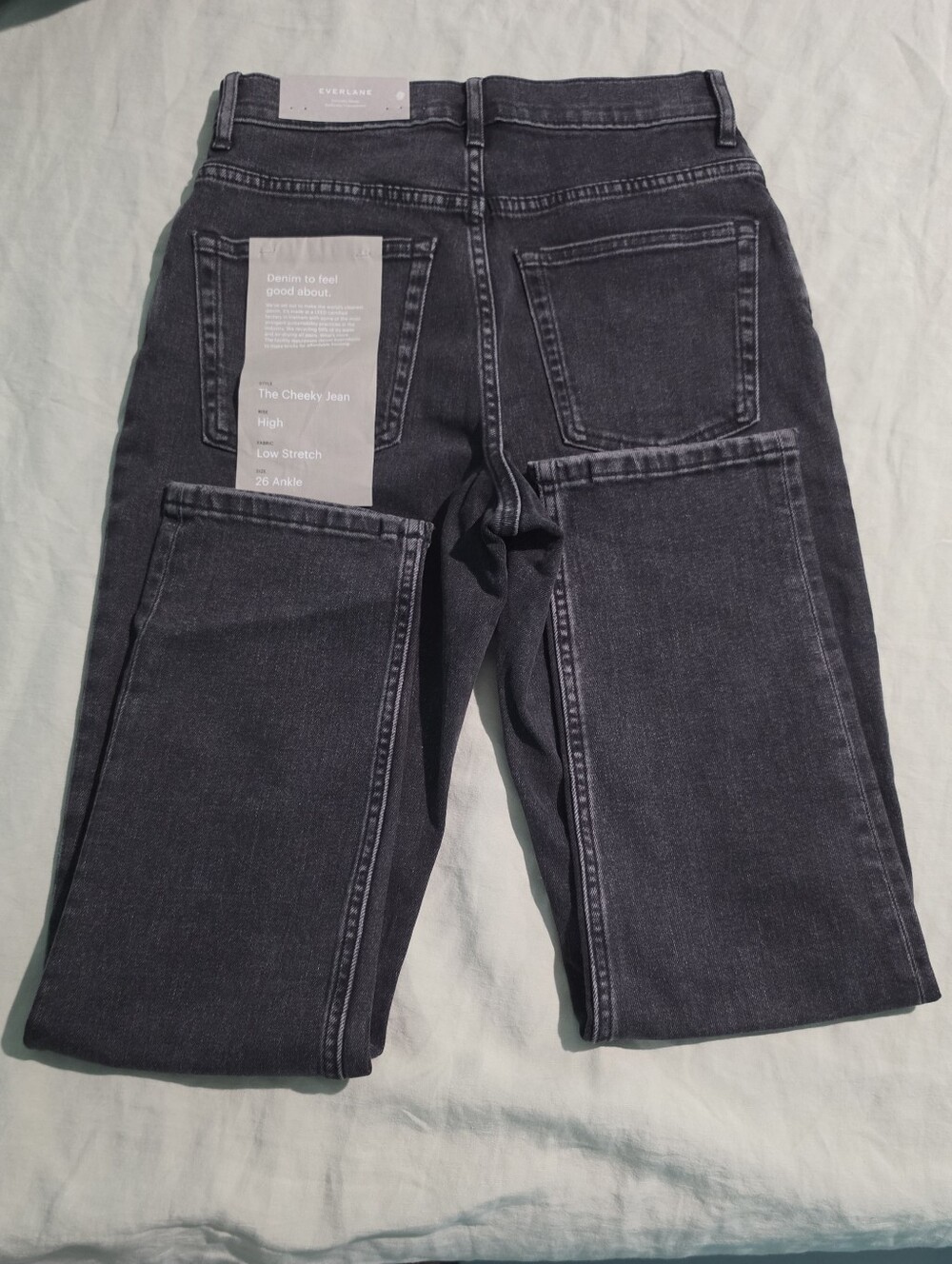 Everlane The Cheeky Straight Ankle Washed Black Women's Jeans Size 26 NWT $98 - Picture 3 of 11